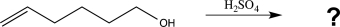 When the following molecule is treated with acid,it undergoes a reaction yielding a cyclic ether with the molecular formula C<sub>6</sub>H<sub>12</sub>O.Determine the structure of this product,and draw a mechanism to account for its formation.