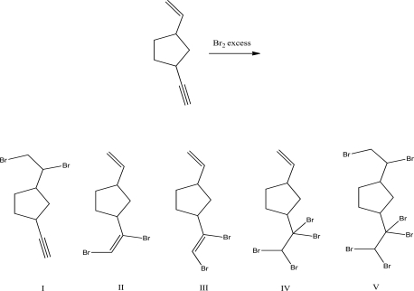 <strong>What is the product of the following reaction? </strong> A)I B)II C)III D)IV E)V