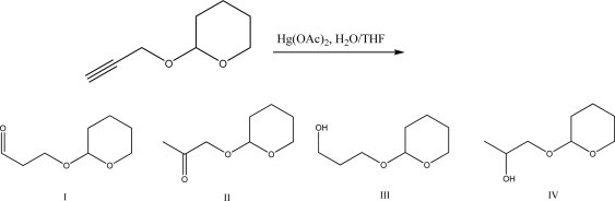 <strong>What is the product of the following reaction? </strong> A)I B)II C)III D)IV E)V