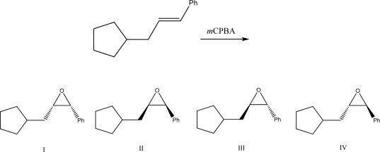 <strong>What is the product of the following reaction? </strong> A)I B)II C)III D)IV E)A mixture of III and IV