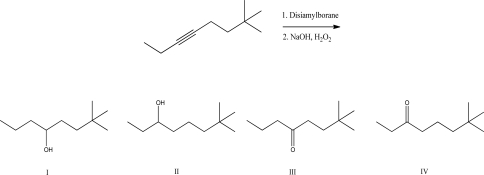 <strong>What is the product of the following reaction? </strong> A)I B)II C)III D)IV E)A mixture of III and IV