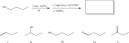<strong>What is the product of the following set of reactions? </strong> A)I B)II C)III D)IV E)V