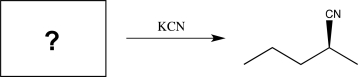 Determine the missing starting material that would exclusively yield the product shown below.