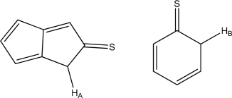 Which is more acidic,H<sub>A</sub> or H<sub>B</sub>? Explain.