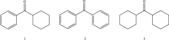 <strong>Rank the following in order of increasing C O stretching frequency. </strong> A)2 < 1 < 3 B)3 < 1 < 2 C)1 < 2 < 3 D)2 < 3 < 1 E)3 < 2 < 1