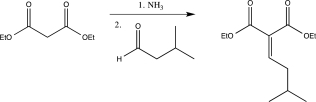 Propose a detailed mechanism for the Knoevenagel condensation,shown below.