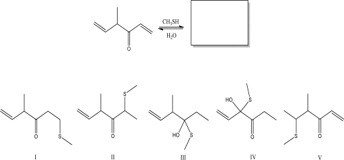 <strong>What is the most likely product of the following reaction? </strong> A)I B)II C)III D)IV E)V