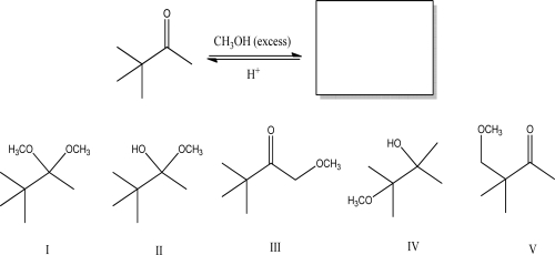 <strong>What is the most likely product of the following reaction? </strong> A)I B)II C)III D)IV E)V