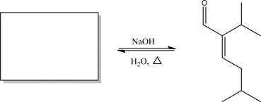 What starting material can be heated with NaOH to produce the given product?