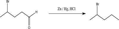 Briefly explain why the following reaction would be a poor choice as a way to protect the aldehyde.