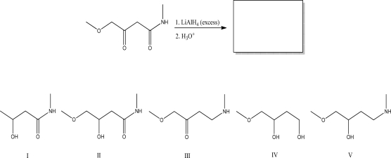 <strong>What is the most likely product of the following reaction? </strong> A)I B)II C)III D)IV E)V