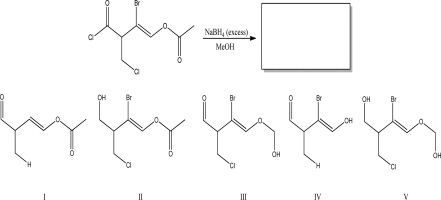 <strong>What is the most likely product of the following reaction? </strong> A)I B)II C)III D)IV E)V
