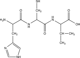 Identify the N-terminus,the C-terminus,and the peptide bonds in the tripeptide below.