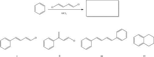 <strong>What is the product of the following reaction? </strong> A)I B)II C)III D)IV E)No reaction will occur.
