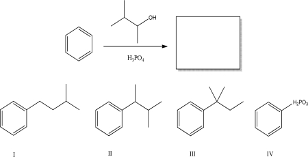 <strong>What is the most likely product of the following reaction? </strong> A)I B)II C)III D)IV E)None of these