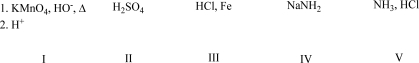 <strong>Which reagent(s)will best complete the following reaction? </strong> A)I B)II C)III D)IV E)V