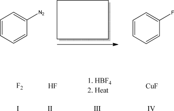 <strong>Which reagent(s)will complete the following reaction? </strong> A)I B)II C)III D)IV E)Both II and IV will work.