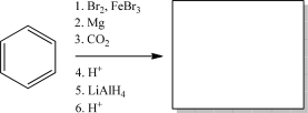 What is the product of the following set of reactions on benzene?