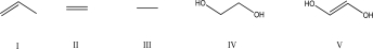 <strong>What monomer can be reacted with benzoyl peroxide in the presence of heat to produce polyethylene? </strong> A)I B)II C)III D)IV E)V