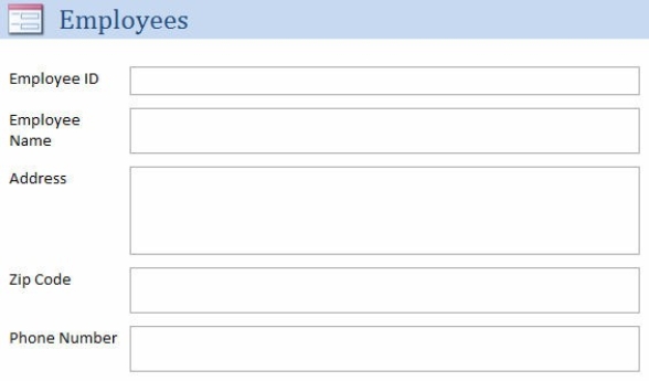 You are an accountant in a small company and were asked to work with the IT to redesign the user interface. The IT database designer proposes using interface below. What changes should be made to the form?