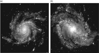 <strong>Which of these galaxies is most like our own, and what is the name for the type of the galaxy we live in? </strong> A) Galaxy A; giant elliptical B) Galaxy A: nonbarred spiral C) Galaxy B: barred spiral D) Galaxy B: irregular E) Galaxy B: lenticular