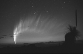 <strong>Identify the object in the picture below. </strong> A) an active comet B) a meteor shower C) a meteorite D) an asteroid E) zodiacal dust