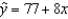 A regression analysis between sales (in $1000) and advertising (in $100) resulted in the following least squares line: . This implies that if advertising is $600, then the predicted amount of sales (in dollars) is $125,000.