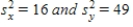 If cov(x,y)= 20, then the sample coefficient of correlation r is: