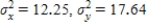 If X and Y are two variables with ,and COV(X,Y)= 11.76,then the coefficient of correlation ρ = 0.8.