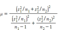 The unequal-variances test statistic of has an approximate ____________________ distribution with degrees of freedom.