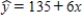 A regression analysis between weight (y in pounds)and height (x in inches)resulted in the following least squares line: .This implies that if the height is increased by 1 inch,the weight is expected to increase by an average of 6 pounds.