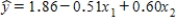 In reference to the equation ,the value 0.60 is the average change in y per unit change in x<sub>2</sub>,regardless of the value of x<sub>1</sub>.