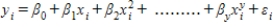 The model is referred to as a polynomial model with one predictor variable.