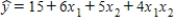 <strong>For the following regression equation ,a unit increase in x<sub>1</sub> increases the value of y on average by:</strong> A)5 B)30 C)26 D)an amount that depends on the value of x<sub>2</sub>