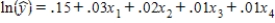 A logistic regression equation is . a.What is the estimated odds ratio for the event of interest occurring when x<sub>1</sub> = 30,x<sub>2</sub> = 60,x<sub>3</sub> = 8,and x<sub>4</sub> = 4? b.What is the estimated probability of the event described in part a?