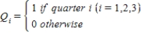 Regression analysis was used to develop the following equation from 60 observations of quarterly data: = 2500 − 3t− 3Q<sub>1</sub> + 2Q<sub>2</sub> + 5Q<sub>3</sub>,where Forecast the next four quarters.