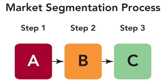 <strong>FIGURE 9-1 Cell B in Figure 9-1 represents which stage of the market segmentation process?</strong> A)link needs to actions B)identify market needs C)establish a marketing protocol D)execute marketing program actions E)segment and select the target markets