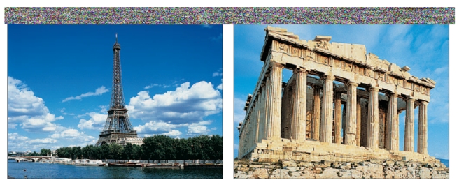 FIGURE 7-4   -The Eiffel Tower in France and the Parthenon in Greece shown above in Figure 7-4, evoke strong feelings from consumers within these respective countries.As a result, marketers must be mindful in accessing the meaning of these __________ to consumers of a specific country.