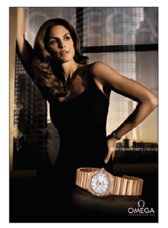 FIGURE 5-12 -When OMEGA Watches use spokespeople like Cindy Crawford shown in Figure 5-12 above, it believes she is a(n) __________ who can influence the purchase decision of its target market.