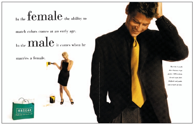 FIGURE 5-13 -The Haggar ad shown in Figure 5-13 above, shows the influence a woman has when buying men's clothing.This is an example of a __________ decision.