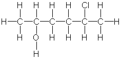<strong>Which of the following is the correct condensed structure for the following compound? </strong> A) CH<sub>3</sub>CHOHCH<sub>2</sub>CHClCH<sub>3</sub> B) CH<sub>3</sub>CHOH(CH<sub>2</sub>)<sub>2</sub>CHClCH<sub>3</sub> C) (CH<sub>3</sub>)<sub>2</sub>CHOHCH<sub>2</sub>CH<sub>2</sub>Cl D) HOCH<sub>3</sub>CHCH<sub>2</sub>CH<sub>2</sub>CH<sub>3</sub>CHCl E) CH<sub>3</sub>C<sub>2</sub>H<sub>4</sub>CH<sub>3</sub>OHCl
