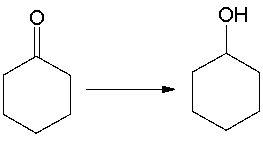 <strong>For the following equation, how many hydrogen atoms are added or lost? </strong> A) added one B) added two C) lost one D) lost two E) no change