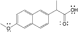 Naproxen, sold under the trade name Aleve, has the following structure. What is the molecular formula for naproxen?