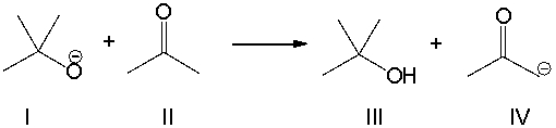<strong>For the following reaction, which reactant functions as an acid? </strong> A) I B) II C) III D) IV E) none of the above