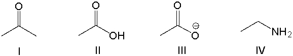 <strong>Which of the following compounds is most acidic? </strong> A) I B) II C) III D) IV E) None of these