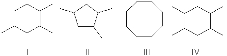 <strong>Which pair of the following compounds are constitutional isomers? </strong> A) I and II B) II and III C) III and IV D) I and IV