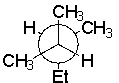 Draw a wedge and dash structure of the following Newman projection.
