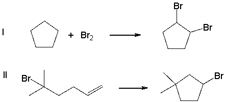 <strong>Of following reactions, which one(s) would you expect to have a negative ∆S? </strong> A) I B) II C) III D) IV E) I and II
