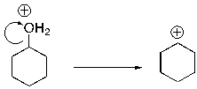 <strong>For the following reaction step, indicate which pattern of arrow pushing it represents. </strong> A) proton transfer B) loss of leaving group C) nucleophilic attack D) rearrangement