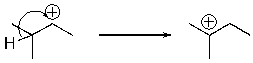<strong>For the following reaction step, indicate which pattern of arrow pushing it represents. </strong> A) proton transfer B) loss of leaving group C) nucleophilic attack D) rearrangement